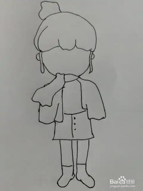 简笔画74画简单可爱的小女孩